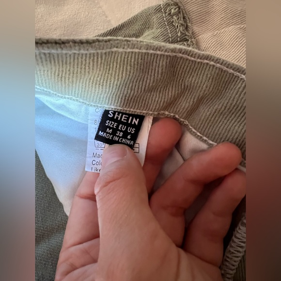 Shein green, tan and white jeans. - Picture 4 of 4